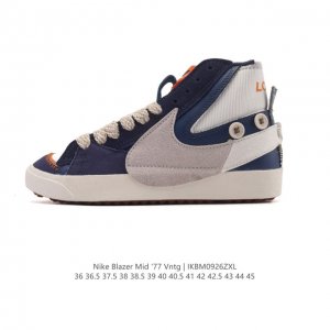 耐克 Nike Blazer Mid '77 Jumbo 男女士运动鞋 抓地板鞋革新重塑经典街头人气鞋款。采用人气传统外观，巧搭大号耐克勾勾设计和宽大鞋带。柔软
