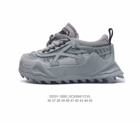 公司级off-White C O Odsy-1000 Sneakers 登山靴 萃取灵感集合ow所有标志logo溶于鞋中极具辨识度 复古感爆棚原版网眼布双拼牛皮 - 点击图像关闭
