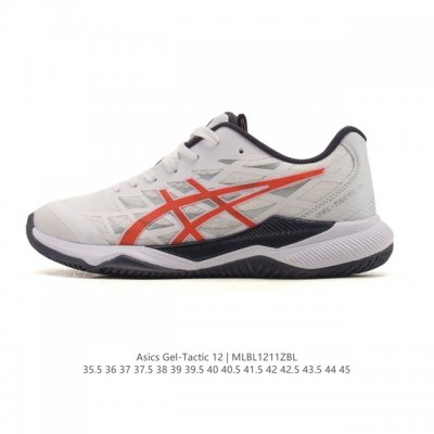 新品公司级 亚瑟士Asics Gel-Tactic 12 舒适时尚织物透气低帮跑步鞋男款白色 稳定支撑：采用 Tpu Trusstic 技术增强中足稳定性，帮助