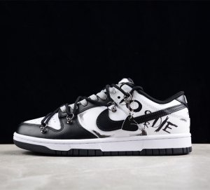Nk Dunk Low Retro Black 解构风 暗夜使者 字母涂鸦 黑白灰 Sb绑带低帮休闲板鞋 Dd1391-100 尺码 36 36 5 37 5