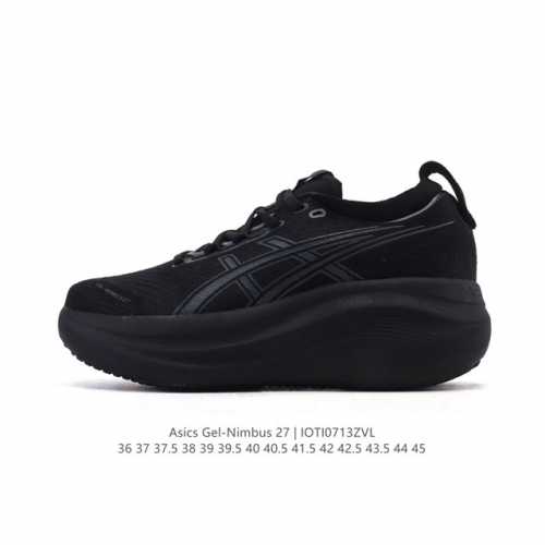 公司级 Asics亚瑟士升级Gel-Nimbus 27男女款跑鞋透气缓震回弹跑鞋N27跑步鞋该鞋款专为提高跑者舒适度和运动表现而设计，搭载了新型鞋面材料和更强的