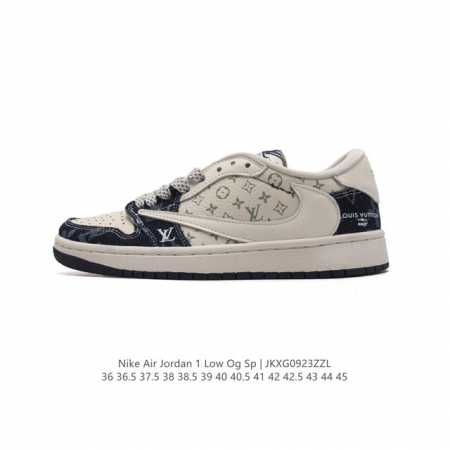真标 耐克 Nike Air Jordan 1 Low Og Sp Military Blue Aj1乔1 倒勾 路易威登联名 低帮篮球鞋 Aj1 乔丹1代 A - 点击图像关闭