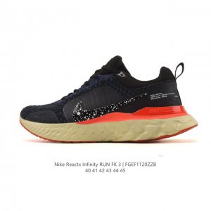 耐克 Nike React Infinity Run Fk 3 prm 公路跑步鞋。助你在疾速跑后快速恢复，明天继续挑战耐力跑，你的征程它都能稳稳守护。 加宽前