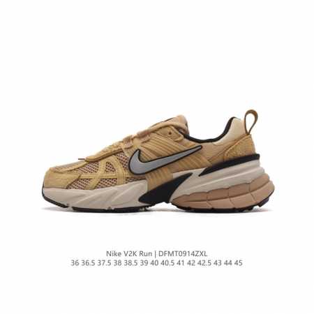 Nike 耐克 V2K Run 减震防滑 复古低帮运动跑步鞋 超火复古跑鞋，采用太空革组合呼吸网眼布鞋面材质，搭载正确4层组合底模，嵌入tpu加固稳定模块,双层 - 点击图像关闭