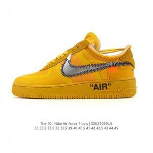 特价 耐克Nike Off-White X Air Force 1 Ow联名空军一号 厚底增高运动板鞋 小白鞋 鞋款延续了此次联名的设计风格，鞋身内侧同样印有大