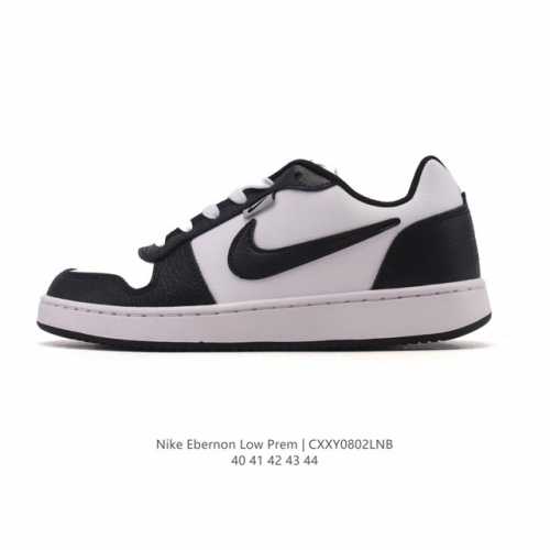 耐克Nike Ebernon Low男子简版空军复古休闲板鞋运动休闲鞋。采用合成革鞋面，方便清洗，搭配侧面与后跟处的品牌标识，低鞋口设计，赋予脚踝灵活感受，选用