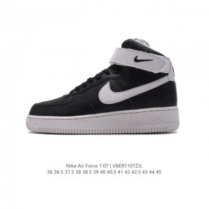 公司级 耐克 Nike Air Force 1 ‘07 HIGH 空军一号 AF1 高帮魔术贴百搭休闲厚底增高运动板鞋时尚男女鞋，柔软、弹性十足的缓震性能和出色