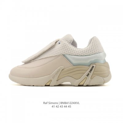 新品公司级 拉夫 西蒙斯 Raf Simons 舒适百搭 低帮 老爹鞋 男款Raf Simons橡胶鞋底系带圆头徽标拼接休闲运动鞋 黑色 37拼接设计、穿孔细节