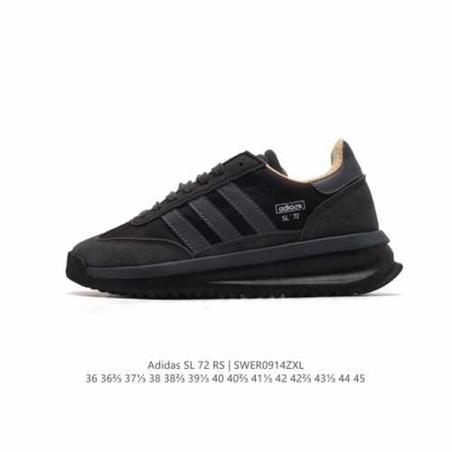 阿迪达斯adidas Sl 72 Shoes 经典复古薄底运动鞋 T头鞋 三叶草复古休闲跑步鞋休闲运动鞋 这款经典运动鞋携复古型格，来访你的活力日常 采用舒爽网