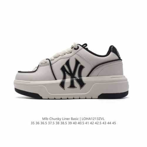公司级 Mlb Chunky Liner Basic 人气单品学长鞋系列轻量增高厚底百搭休闲运动板鞋 男女轻便胶鞋 高级街头休閒品牌鞋。Mlb Chunky L