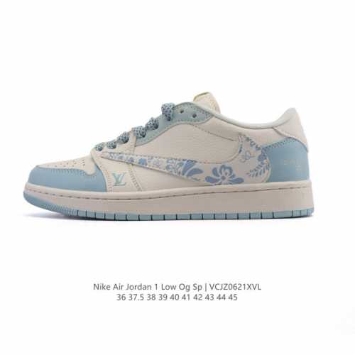 公司级 真标 耐克 Nike Air Jordan 1 Low Og Sp Military Blue Aj1乔1倒勾 2025年新款 蛇年新款 低帮篮球鞋 A