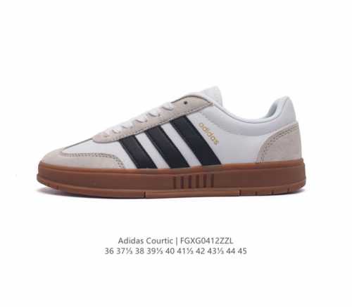 Adidas阿迪达斯官方三叶草courtic男女新款经典运动板鞋 德训鞋 面包鞋 将格调与摩登气质和剪裁融于一体，生活方式运动鞋。用别致鞋面裹脚舒适。经典橡胶全