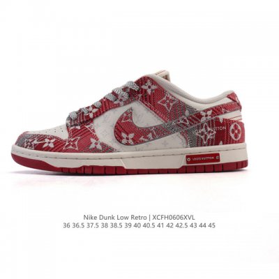 公司级 耐克 Nike Dunk Low Retro 运动鞋复古板鞋 路易威登联名，作为 80 年代经典篮球鞋款，起初专为硬木球场打造，后来成为席卷街头的时尚标