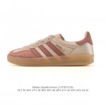 阿迪达斯 Adidas Originals Gazelle Indoor复古三叶草防滑透明橡胶板鞋经典运动鞋。这款经典鞋,忠于原版设计,缀撞色三条纹和鞋跟饰片。
