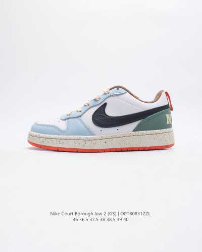真标 耐克 Nike Court Borough Low 2 Gs 低帮百搭透气休闲运动板鞋女鞋 经典耐用的设计 兼顾舒适脚感和出众风范 演绎匠心之作 结构性的