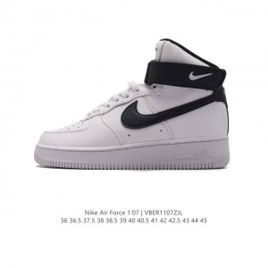 公司级 耐克 Nike Air Force 1 ‘07 HIGH 空军一号 AF1 高帮魔术贴百搭休闲厚底增高运动板鞋时尚男女鞋，柔软、弹性十足的缓震性能和出色