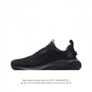 耐克 Nike Infinity Run 4 Gore-Tex 男女子防水公路跑步鞋 厚底增高百搭老爹运动鞋。Nike Reactx 泡绵提供高出 Nike R