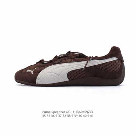Puma Speedca Og 彪马极速赛车系列低帮德训风 皮革拼接鞋面复古百搭休闲运动赛车鞋 鞋款从80、90年代赛车手所穿的防火赛车鞋为原型，鞋身线条模仿了 - 点击图像关闭
