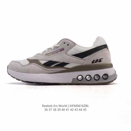 新品公司级 Reebok 锐步 Ers World 运动 百搭 耐磨 橡胶 复古慢跑鞋， 气垫耐磨情侣缓震透气皮革网面拼接鞋运动休闲老爹潮鞋子，经典系列时尚与经 - 点击图像关闭
