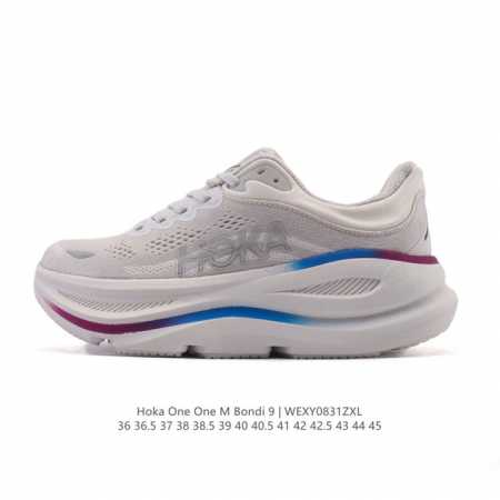 公司级 Hoka畅行无阻 Hoka One One Bondi 9 舒适百搭耐磨轻便 低帮跑步鞋 男女同款。Bondi 9 最显著的变化在于其鞋底单元，原本扎实 - 点击图像关闭