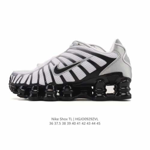 公司级 耐克 Nike Shox Tl 男女子运动鞋厚底增高老爹鞋，令机械力学缓震性能跃升新层次。采用透气网眼鞋面和全掌型 Nike Shox 技术，革新演绎经