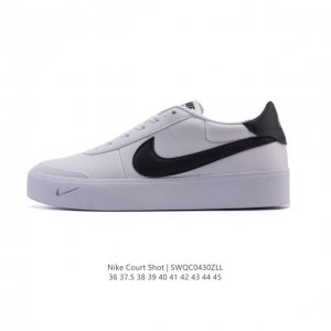 新品 耐克 Nike Court Shot 男女子运动鞋春季透气轻便经典白昼 潮流 嘻哈 百搭 防滑 低帮 板鞋 Fq8146#拒绝沉闷黑白 质感满满的皮革鞋面