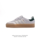 Adidas 阿迪达斯 女运动鞋 三叶草SAMBAVEGAN休闲鞋 德训鞋 复古板鞋经典运动鞋。采用环保设计的焕新adidas Samba经典鞋,力求伴你前行。
