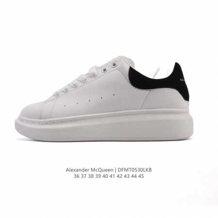Alexandermcqueen 亚历山大 麦昆Mcq 运动小白鞋 厚底增高闪尾光滑牛皮平底鞋休闲鞋 时尚女板鞋潮运动鞋 ，火爆到大街小巷无人不知，无人不晓的境 - 点击图像关闭
