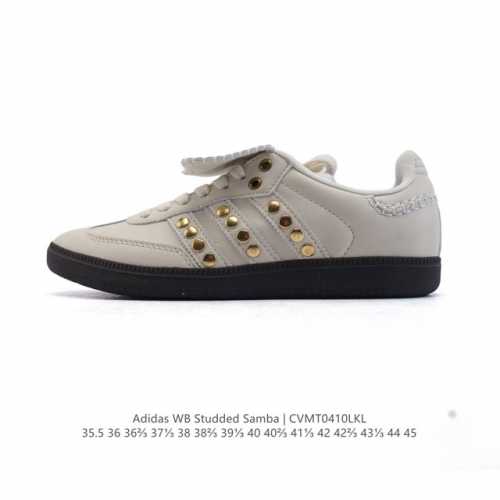 降价原价 元 阿迪达斯 Adidas Samba新款 德训鞋 时尚休闲运动板鞋- Wales Bonner 的 Adidas Samba “Studded”亮相