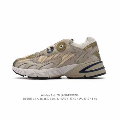公司级Adidas Original Astir 耐磨复古运动休闲鞋 鞋款灵感来自2000年代的跑步款式 鞋面和超大号孔眼进行更新复古色系搭配经典配色 线条贯穿