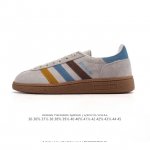 性价比版本 阿迪达斯 Adidas Handball Spezial 低帮三叶草学院风复古休闲板鞋 德训鞋 橡胶底柔软皮革经典运动鞋板鞋。圆头、缝合拼接设计、正