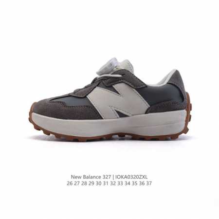 160 【童鞋】Nb 新百伦 New Balance 327系列复古休闲运动慢跑鞋时尚儿童运动鞋 以更纯粹的复古风格设计打造的全新造型 侧身还以解构设计，将 N - 点击图像关闭