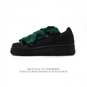 耐克 Nike Air Force 1 '07 空军一号 粗麻花鞋带 搭配靓丽色彩宽边鞋带 解构绑带 双鞋带 Af1 男女子运动鞋复古篮球鞋。巧妙结合复古美学和