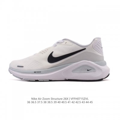 新品 耐克 Nike Zoomstructure 26运动舒适减震防滑耐磨低帮碳板训练跑步鞋男女款厚底增高老爹运动鞋，这款跑鞋专为热爱跑步、追求稳定与缓震效果的