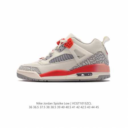 真标 耐克 Nike Jordan Spizike Low 经典爆裂纹复古运动篮球鞋！全新低帮造型吸睛！整双鞋在融合了 Air Jordan 经典鞋款中的标志性 - 点击图像关闭