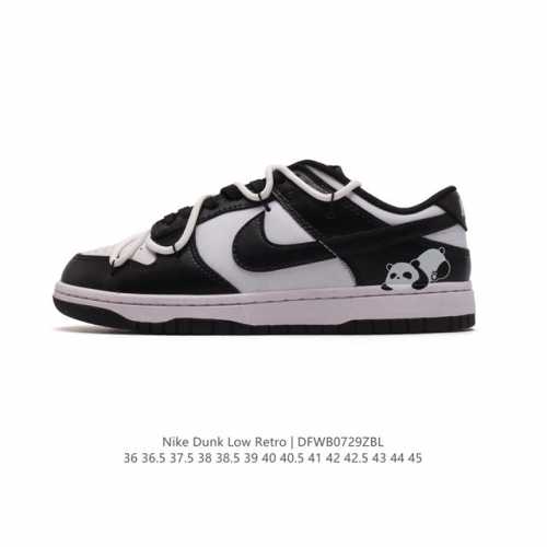 耐克 Nike Dunk Low Retro 运动鞋复古板鞋 双鞋带 解构绑带，作为 80 年代经典篮球鞋款，起初专为硬木球场打造，后来成为席卷街头的时尚标杆，