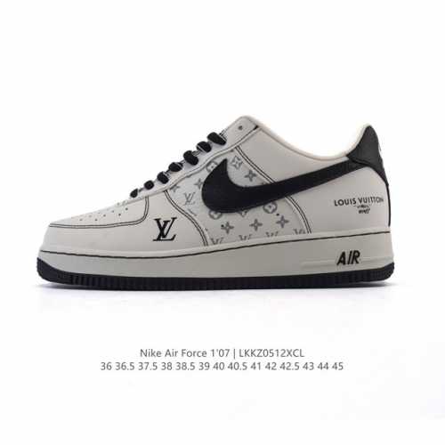 公司级 耐克 Nike Air Force 1 '07 Low 空军一号含气垫 小白鞋 2025年 蛇年新款 路易威登联名 低帮百搭厚底增高休闲运动板鞋。柔软、