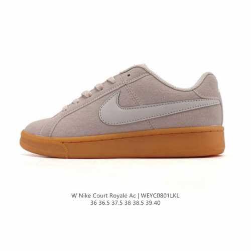 耐克 Nike 男女鞋秋季Court Royale Ac运动鞋休闲鞋板鞋 百搭小白鞋，焕新演绎元年款设计，塑就复古网球风范。鞋款承袭简洁线条、经典系带系统和醒目
