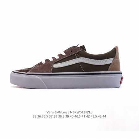万斯 Vans Sk8-Low 经典款 小红书爆款低帮休闲皮革帆布拼接硫化板鞋 工艺：硫化1:1 重量1:1、真标、原钢印、材质标、鞋型标、合格证 尺码：35 - 点击图像关闭