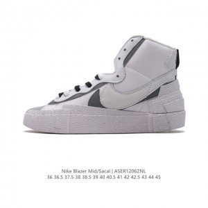 公司级 Nike 耐克 联名日式解构美学品牌sacai X Nike Blazer Mid 重叠设计前卫开拓者高帮百搭运动板鞋 Sacai X Nike 全新双