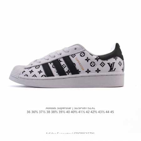 阿迪达斯 Adidas Superstar 2025年新款鞋子 蛇年新款经典贝壳头系列 路易威登联名 新款休闲板鞋潮流男女士运动鞋 。鞋面柔软皮革拼接材质 标志 - 点击图像关闭