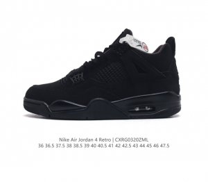 耐克 Nike Air Jordan 4 Retro Og迈克尔 乔丹aj4代乔4 黑猫 中帮复古休闲运动文化篮球鞋 秉承轻量化的速度型篮球鞋设计思想完成设计