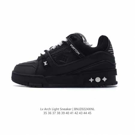 公司级 路易威登 Louis Vuitton Lv路易威登板鞋 时尚运动鞋潮厚底增高男女鞋 浮雕Logo。舒适防滑底和百搭性霸屏整个时尚娱乐圈，细节调整完美主义 - 点击图像关闭