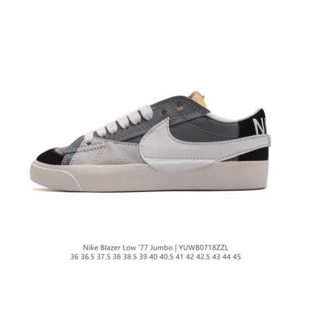 耐克 Nike Blazer Low '77 Jumbo 运动鞋，抓地板鞋，革新重塑经典街头人气鞋款，采用人气传统外观，巧搭大号耐克勾勾设计和宽大鞋带。柔软泡绵 - 点击图像关闭