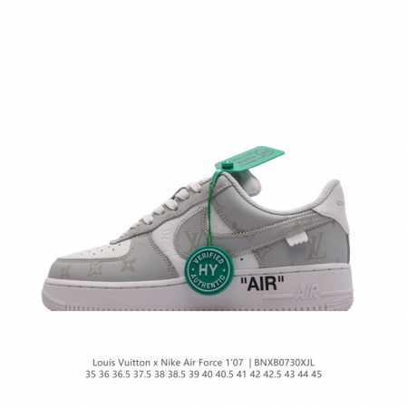 公司级 附赠送logo清洁刷 Af1耐克 Nike Air Force 1 ‘07 Low 空军一号厚底增高百搭休闲运动板鞋 路易威登联名 原楦头原纸板 打造纯 - 点击图像关闭