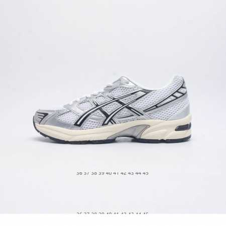 Asics 亚瑟士 新款情侣健步减震复古鞋gel-1 男女时尚透气运动潮流耐磨休闲鞋 选用网眼与皮革相接，复古而富有层次感。网布搭配银色金属感线条，虎爪 Log - 点击图像关闭