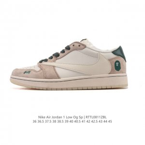 公司级 真标 耐克 Nike Air Jordan 1 Low Og Sp Military Blue Aj1乔1倒勾 2025年新款 蛇年新款 低帮篮球鞋 A