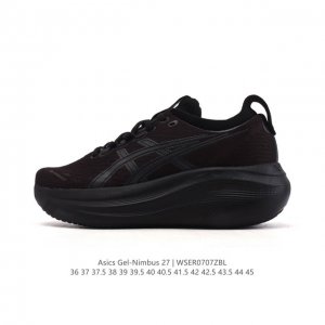 公司级 Asics亚瑟士升级Gel-Nimbus 27男女款跑鞋透气缓震回弹跑鞋N27跑步鞋该鞋款专为提高跑者舒适度和运动表现而设计，搭载了新型鞋面材料和更强的