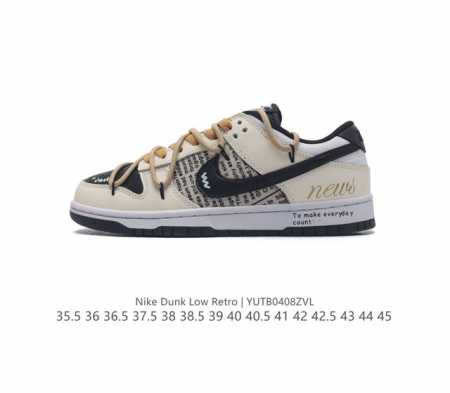 耐克 Nike Dunk Low Retro 运动鞋复古解构绑带板鞋 双鞋带。作为 80 年代经典篮球鞋款，起初专为硬木球场打造，后来成为席卷街头的时尚标杆，现 - 点击图像关闭