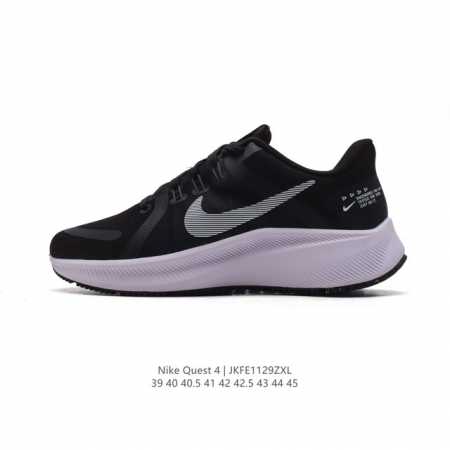 公司级 耐克 Nike Quest 4 男士运动跑鞋。网面透气 时尚休闲跑步鞋 简约高科技设计采用多层材料，为双足带来凉爽感受和稳固体验时尚鞋面搭配中足包覆设计 - 点击图像关闭